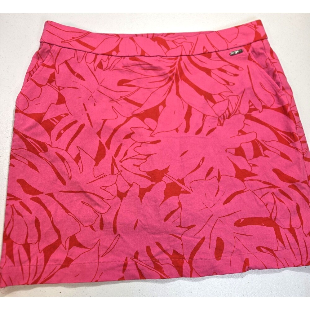 Rafaella Womens Large Carmen Rose Foliage Athletic  Leisure Skort Casual Stretch